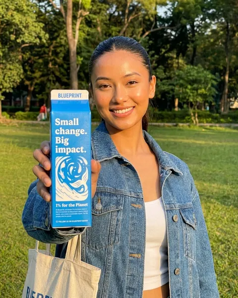 Concept visual: a person holding Blueprint Blueprint Water 500 ml