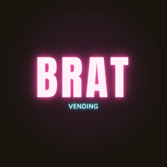 Brat profile picture: BRAT in pink neon